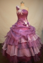 Romantic Ball Gown One Shoulder Neck Floor-Length Quinceanera Dresses Style X042420