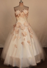Simpel Ball Gown Strapless Floor-Length White Quinceanera Dresses Style LJ042441