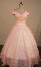 Sweet Ball Gown Off The Shoulder Neckline Floor-Length Quinceanera X042401