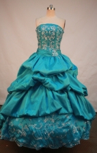 Sweet Ball Gown Strapless Floor-Length Burgundy Beading and Applqiues Quinceanera Dresses Style FA-S-305