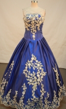 Sweet Ball gown StraplessFloor-length Quinceanera Dresses Appliques Style FA-Y-0079