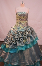 Sweet Ball gown StraplessFloor-length Quinceanera Dresses Appliques with Beading Style FA-Y-0059