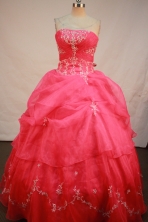 Sweet Ball gown StraplessFloor-length Quinceanera Dresses Embroidery with Beading Style FA-Y-0065