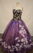 Sweet Ball gown Sweetheart Floor-length Quinceanera Dresses Appliques Style FA-Y-0049