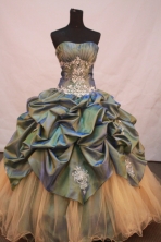 Sweet Ball gown Sweetheart Floor-length Quinceanera Dresses Appliques with Beading Style FA-Y-0082