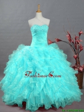 2015 Fall Pretty Sweetheart Beaded Quinceanera Prom Dresses in Organza SWQD002-8FOR