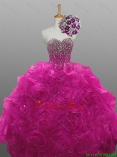 2015 Summer Elegant Sweetheart Beaded Quinceanera Prom Dresses with Rolling Flowers SWQD008-2FOR