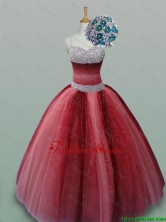 2016 Summer New Style Spaghetti Straps Quinceanera Prom Dresses with Beading in Wine Red SWQD013-6FOR