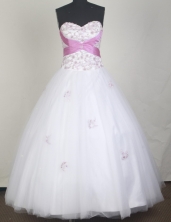 Elegant Ball Gown Sweetheart Neck Floor-length White Quinceanera Dress LZ426030