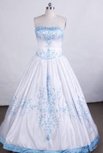 Elegant Ball gown Sweetheart Floor-length Quinceanera Dresses Embroidery with Beading Style FA-Z-003