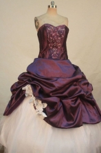 Modest Ball Gown Sweetheart Floor-length Quinceanera Dresses Appliques with Beading Style FA-Z-0285
