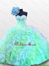 Pretty 2016 Summer Sweetheart Appliques Quinceanera Prom Dresses with Sequins and Ruffles SWQD012-1FOR