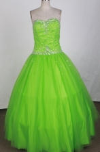 Simple Ball Gown Strapless Floor-length Green Quinceanera Dress X0426070