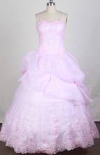 Sweet Ball Gown Straps Floor-length Pink Quincenera Dresses TD260061