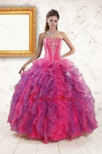 2015 Multi Color Quinceanera Dresses with Appliques and Ruffles XFNAO060FOR