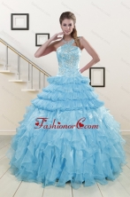 2015 Pretty Baby Blue Sweet 15 Dresses with Beading XFNAO254FOR