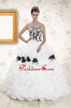 Hot White Sweet 15 Dresses with Pick Ups and Hand Made Flowers XFNAO806FOR