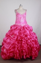 Luxurious Ball Gown Straps Floor-length Florid Quinceanera Dress X0426039