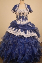 Exclusive Ball Gown Strapless Floor-Length Blue Applqiues Quinceanera Dresses Style FA-S-329