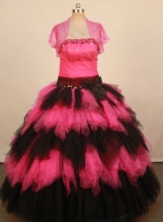 Gorgeous Ball Gown Strapless Floor-Length Red Beading Quinceanera Dresses Style FA-S-346