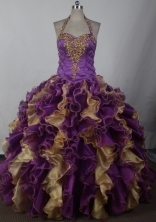 2012 Brand New Ball Gown Halter Top Neck Floor-Length Quinceanera Dresses Style JP42682