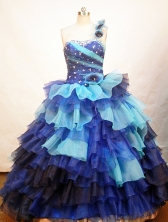 Gorgeous Ball gown One shoulder neck Floor-length Quinceanera Dresses Style FA-W-213