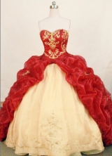 Gorgeous ball gown sweetheart-neck chapel organza beading quinceanera dresses FA-X-157