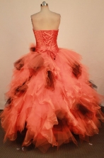 Luxurious Ball Gown Sweetheart Neck Floor-Length Orange Beading Quinceanera Dresses Style FA-S-260