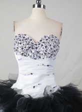 Perfect Ball Gown Sweetheart Neck Floor-Length Black Beading Quinceanera Dresses Style FA-S-404