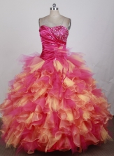The Most Popular Ball Gown Strapless Floor-length Colorful Quinceanera Dress X0426084