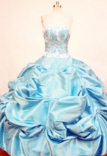Beautiful Ball Gown Strapless Floor-length Quinceanera Dresses Appliques Style FA-Z-0196