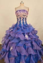 Beautiful Ball Gown Strapless Floor-length Quinceanera Dresses Appliques with Beading Style FA-Z-033
