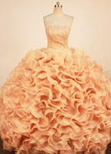 Beautiful Ball Gown Strapless Floor-length Quinceanera Dresses  Beading Style FA-Z-0238