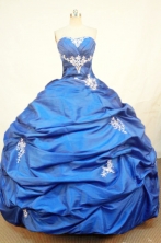Elegant Ball Gown Strapless Floor-length Quinceanera Dresses Appliques Style FA-Z-0255
