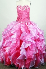 Elegant Ball Gown Sweetheart Neck Floor-length Hot Pink Quinceanera Dress Y042639
