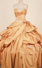 Gorgeous Ball Gown Strapless Floor-length Quinceanera Dresses Appliques with Beading Style FA-Z-0324