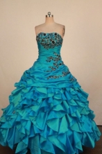 Luxury Ball Gown Strapless Floor-Length Light Quinceanera Dresses TD2464