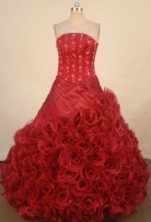 Luxury Ball Gown Strapless Floor-length Quinceanera Dresses Appliques Style FA-Z-0232