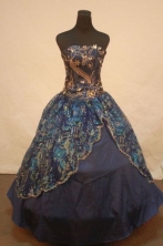 Luxury Ball Gown Strapless Floor-length Quinceanera Dresses Embroidery with Beading Style FA-Z-0188