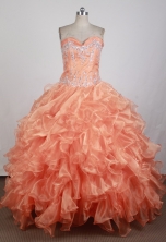 Popular Ball Gown Strapless Floor-length Orange Quinceanera Dress X0426034