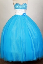 Popular Ball Gown Sweetheart Floor-length Blue Quinceanera Dress Y042651