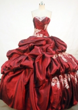 Wonderful Ball Gown Strapless Floor-length Quinceanera Dresses Appliques with Beading Style FA-Z-0261