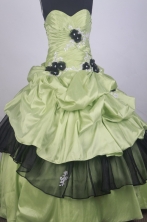 Beautful Ball Gown Sweetheart Neck Floor-length Yellow Green Quinceanera Dress LZ426063