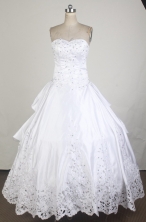 Exclusive Ball Gown Sweetheart Neck Floor-length White Quinceanera Dress LZ426017