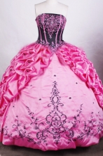 Gorgeous Ball Gown Strapless Floor-length Rose Pink Quinceanera Dresses Style FA-C-035