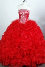 Luxurious Ball Gown Strapless Floor-length Red Quinceanera Dresses Style FA-C-032