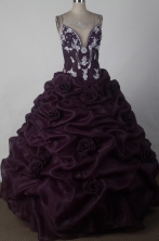 Modest Ball Gown Straps Floor-length Brown Quincenera Dresses TD260033