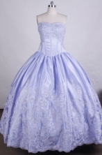 Pretty Ball Gown Strapless FLoor-Length Light Blue Beading And Appliques Quinceanera Dresses Style FA-S-014