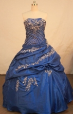 Pretty Ball Gown Straps Floor-length Quinceanera Dresses Appliques with Beading Style FA-Z-0292