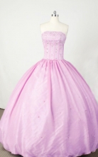 Sweet Ball Gown Strapless Floor-length Lilac Beading Quinceanera dress Style FA-L-055